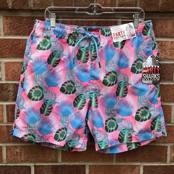Party Sharks Swim Trunks - Picture 1 of 12